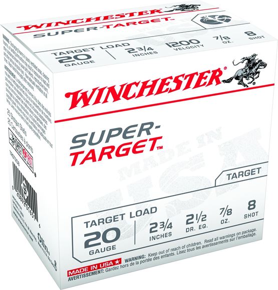 Picture of Winchester Super-Target - 20ga, #8, 7/8oz, 1200 FPS, 25rd Box