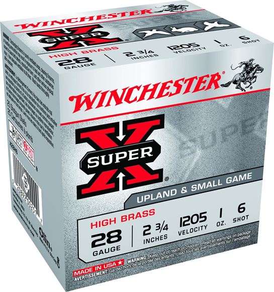 Picture of Winchester Super-X High Brass Upland/Small Game Shotgun Loads - 28ga, 2 3/4", 1 oz, #6, 25rds Box