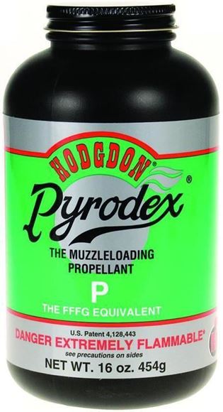 Picture of Hodgdon P Pyrodex P Muzzleloading Pistol Powder, 1 Lb Container, Laws Apply