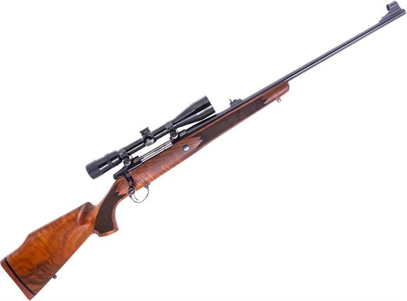 Picture of Used Sako AV Bolt-Action Rifle, 270 Win, 23" Barrel, Blued, Wood Stock, Bausch & Lomb 3-9x40 Riflescope, Iron Sights, Excellent Condition