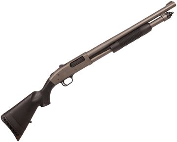 Picture of Mossberg 590A1 Professional Pump-Action Shotgun - 12Ga, 3", 18.5", Tungsten Cerakote Barrel And Receiver, Black Adjustable LOP Synthetic Stock With Spacer, Ghost Ring Sights, Optic-Ready Receiver For RMSc Footprint, Fixed Cylinder, 6+1rds
