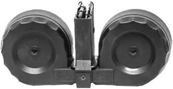 Picture of Used KCI Beta-C AR-15 Drum Magazine - 223 Rem/5.56mm, 5/100rds Pinned, Black, With Pouch, Very Good Condition