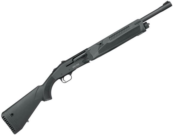 Picture of Mossberg 940 Tactical Pro Semi-Auto Shotgun - 12Ga, 3", 18.5", Matte Blued, Black Synthetic Stock With Vang Comp 6-Shotshell Carrier System, Adjustable Length Of Pull With QD, Metal Ghost Ring Rear sights  Red Fiber-Optic Front Sight, Optic-Ready Shield R