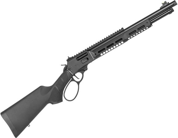 Picture of Smith & Wesson Model 1854 Stealth Hunter Lever-Action Rifle - 44 Mag, 16.3" 11/16x24 Threaded Barrel, Aluminum M-LOK Handguard, Black Synthetic Stock, XS Sight Adjustable Rear Ghost Rings HIVIZ H Front Sights - Extended Picatinny Rail, 8rds