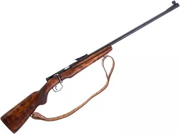 Picture of Used TOZ T03-8M Bolt-Action 22 LR, 25" Heavy Barrel, Single Shot, Blued, Wood Stock, Iron Sights, Leather Sling, Fair Condition