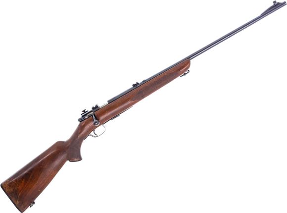 Picture of Used Winchester Model 75 Deluxe Bolt-Action Rifle, 22LR, 24" Barrel, Blued, Wood Stock, 1949 Mfg, Weaver Bases Glued To Receiver, 1 Magazine, Overall Good Condition