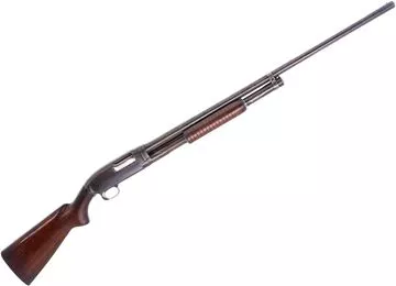 Picture of Used Winchester Model 12 Pump-Action Shotgun - 12Ga, 2-3/4", 30" Barrel, Wood Stock, 1954 Mfg, Fixed Full Choke, Missfit Recoil Pad, Crack Behind Trigger Guard, Fair Condition