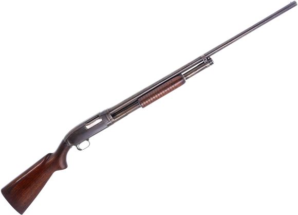 Picture of Used Winchester Model 12 Pump-Action Shotgun, 12Ga, 2-3/4", 30" Barrel, Wood Stock, 1954 Mfg, Fixed Full Choke,  Missfit Recoil Pad, Crack Behind Trigger Guard, Fair Condition