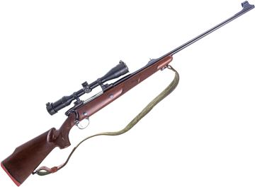 Picture of Used Sako Model 75 Hunter Bolt-Action Rifle, 300 Win Mag, 24" Barrel, Blued, Wood Stock, Zeiss Conquest 3-9x40 Riflescope, 1 Magazine, Very Good Condition