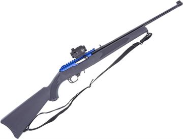 Picture of Used SBI-C71 Semi-Auto Rifle, 22lr, 18" Ruger Barrel w/sights, Dark Grey Ruger Stock, Sling, Blue Receiver, Crimson Trace CTS-25 Red Dot, Sling, 1 Mag, Excellent Condition