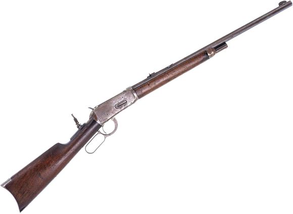 Picture of Used Winchester 1894 lever-Action 30-30 Win, Octagon Barrel Cut to 21", 1905 Mfg., Mag Tube Shortened, Lyman Tang Sight, Stock Chipped at Toe, Poor Condition