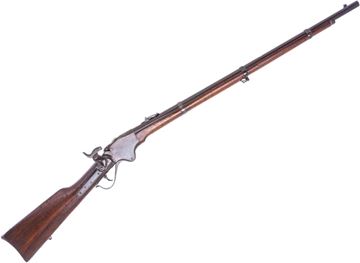 Picture of Used Spencer Repeating Rifle Co M1865 Lever-Action 56-56 Spencer Rimfire, 30" Barrel, Receiver & Barrel Lacquered, Corrosion in Chamber, Fair Condition -  *Antique Status; Not Legally a Firearm*