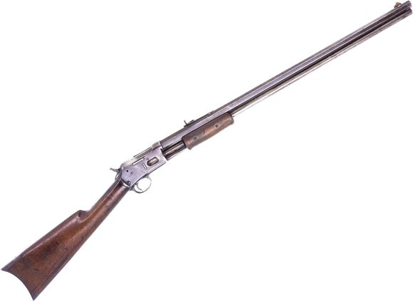 Picture of Used Colt Lightning Rifle Pump-Action 32-20 Win, 26" Octagon Barrel, 1885 Mfg., Front Sight Replaced with a Penny, Fair Condition