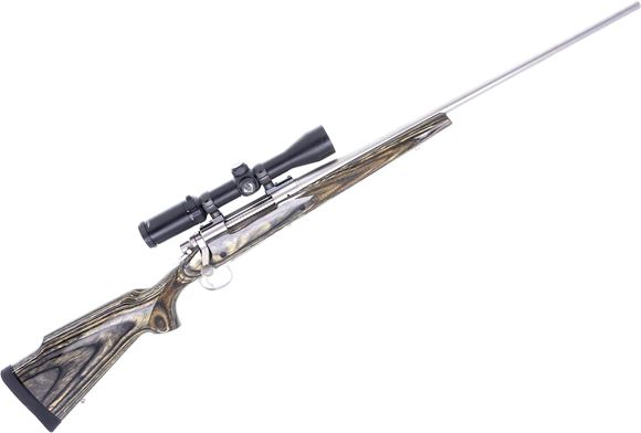 Picture of Used Remington 700 Bolt-Action 7mm Rem Mag, 24" Barrel, With Bushnell Trophy 1.5-6x42mm Scope, Stainless, Grey Laminate Stock, Good Condition