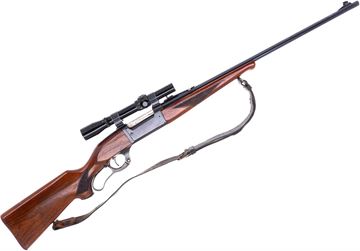 Picture of Used Savage Model 99 Lever-Action 300 Savage, 24" Barrel, With Bushnell Scopechief 3x20mm Scope, 1954 Mfg., Magazine Shot Counter, Leather Sling, Good Condition