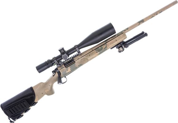 Picture of Used Remington Model 700 Bolt-Action 308 Win, 24" Heavy Barrel, With Nightforce NXS 5.5-22x56mm Scope, HS-Precision Composite Stock, Timney Trigger, ATRS 20 MOA Rail, Bipod, Bubble Level, Custom Digicam Paint Job, Good Condition