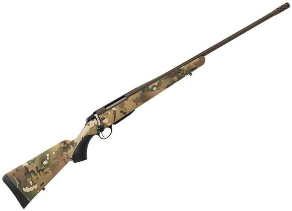 Picture of Tikka T3X Superlite Multicam Bolt Action Rifle - 223 Rem, 22.4" Fluted 15x1 Threaded w/Brake, Patriot Brown Cerakote , Multicam Camo Synthetic Stock, Standard Trigger, 4rds, No Sights