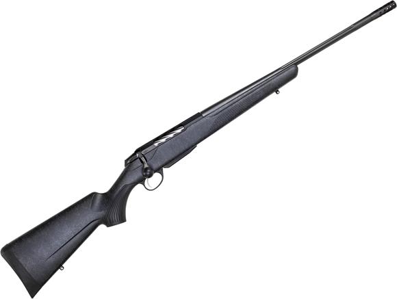 Picture of Tikka T3x Lite Roughtech Black Rifle - 308 Win, 20" Fluted Threaded w/Brake, Black/Gray Roughtech Synthetic Stock, Standard Trigger, 3rds, No Sights