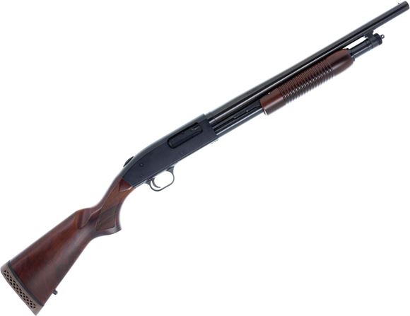 Picture of Used Mossberg 500 Retrograde Pump-Action Shotgun - 12Ga, 3", 18.5" Barrel, Blued, Wood Stock, Corncob Forend, Fixed Cylinder Choke, Original Box, Excellent Condition