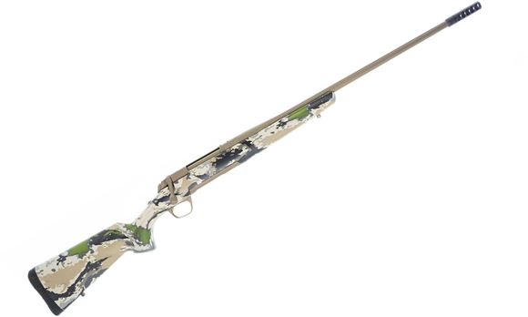 Picture of Used Browning X-Bolt Speed Bolt Action Rifle - 270 Win, 22" Fluted Barrel, OVIX Camo Composite Stock, Smoked Bronze Cerakote, Muzzle Brake, Talley Rings, 1 Mag, Original Box, Excellent Condition
