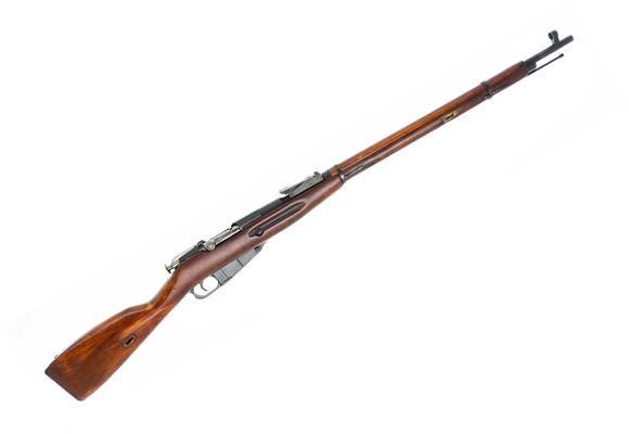 Picture of Used Mosin Nagant 91/30 Bolt-Action Rifle - 7.62x54R, 29" Barrel, 1934 Mfg., Hex Receiver, Bayonet, 4 Clips & Pouch, Good Condition