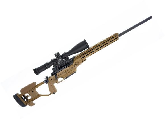 Picture of Used Sako TRG-42 Bolt Action Rifle - 338 Lapua Mag, 27-1/8", Phosphatized, Cold Hammer Forged Heavy Contour Barrel, Desert Tan Copolymer Stock w/Aluminum Skeleton Inside, 5rds, Spurh Mount, Nightforce ATACR 7-35x56 Scope, Hard Case, Excellent Condition