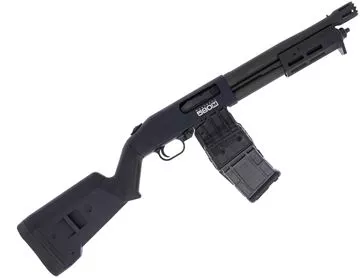 Picture of Mossberg 590M Mag Fed Pump Action Shotgun - 12Ga, 3", 11.5", Parkerized Breacher Barrel, Magpul SGA Stock And Bird's Head Stock, Front Bead Sight, 10rds Detachable Magazine