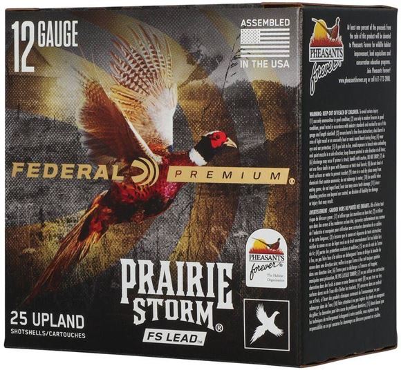 Picture of Federal Premium Prairie Storm FS Lead Load Shotgun Ammo - 12Ga, 2-3/4", 1-1/4oz, #4, 25rds Box, 1500fps