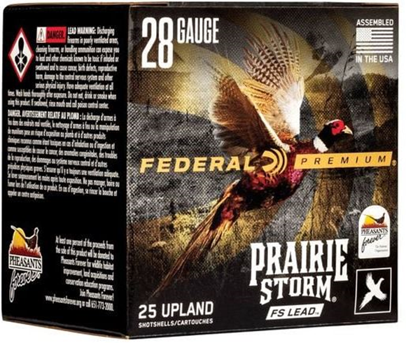 Picture of Federal Premium Prairie Storm FS Lead Upland Shotgun Ammo - 28Ga, 3", 1oz, #6, 25rds Box, 1300fps
