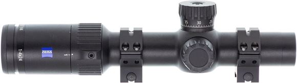 Picture of Used Zeiss Conquest V4 Riflescope - 1-4x24mm, 30mm, Illuminated ZQAR Reticle (#62), ASV Elevation Turret, 1/2 MOA Click Adjustment, Matte Black, Weaver Skeleton Rings - Original Box, Very Good Condition