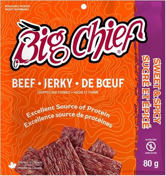 Picture of Big Chief - Sweet & Spicy Beef Jerky Pouch, 80g