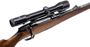 Picture of Used Steyr Mannlicher Luxus Bolt-Action Rifle - 300 Win Mag, 25.5" Barrel w/Sights, Single Set Trigger, Walnut Stock with Cartridge Trap, Zeiss Diavari 1.5-6 Scope, Quick Detach Rings, Leather Sling, 1x Mag Heavily Worn Bluing and Scope Finish (Scratch