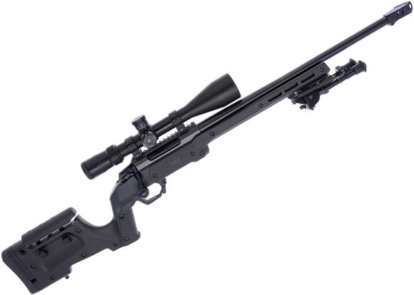 Picture of Used Tikka CTR Bolt-Action Rifle - 308 Win, 20" Threaded Barrel, MDT XRS Chassis (Black), Nikon Black X1000 4-16x44 SFP Riflescope in MOA, Harris BRM Bipod, Cadex Muzzle Brake, No Mag, Excellent Condition