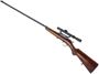 Picture of Used Simpson Suhl Single Shot Bolt-Action Rifle - 22 Hornet, 24" Barrel W/Sights, Checkere Wood Stock, Takedown, Side Mount Quick Detachable 2.5x Scope, Good Condition