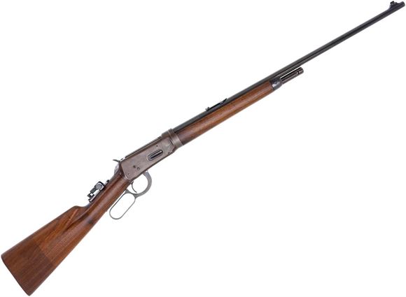 Picture of Used Winchester Model 55 Takedown Lever-Action Rifle - 30 WCF (30-30), 24" Barrel, Blued, Walnut Stock, Iron Sights, 1925 Mfg, Marble Sight, Worn Bluing on Receiver, Good Condition