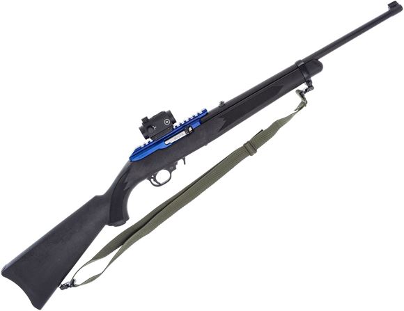 Picture of Used SBI-C71 Semi-Auto Rifle - 22lr, 18" Ruger Barrel w/sights, Black Ruger Stock, Sling, Blue Receiver, Crimson Trace CTS-25 Red Dot, Sling, 1 Mag, Excellent Condition