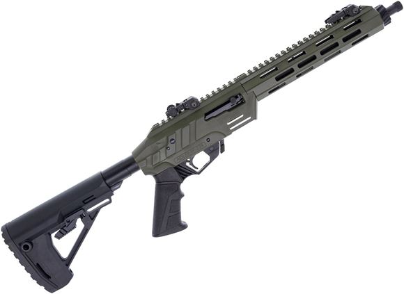 Picture of Adler RF224 Tactical Semi-Auto Rifle - 22LR, 11.7", Threaded 1/2x28 TPI, OD Green Aluminum Receiver w/ Picatinny Top Rail, M-Lok Handguard, AR Mil-Spec Buffer Tube With Collapsing Stock, AR Pistol, Grip, Flip-Up Sights, 2 Ruger 10/22 x10rds Mags, 597 Maga
