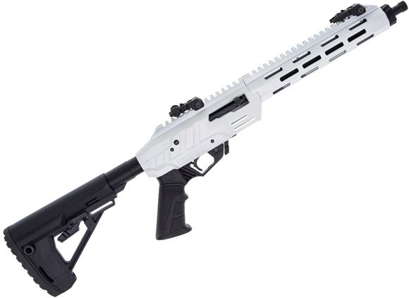 Picture of Adler RF224 Tactical Semi-Auto Rifle - 22LR, 11.7", Threaded 1/2x28 TPI, White Aluminum Receiver w/ Picatinny Top Rail, M-Lok Handguard, AR Mil-Spec Buffer Tube With Collapsing Stock, AR Pistol, Grip, Flip-Up Sights, 2 Ruger 10/22 x10rds Mags, 597 Maga