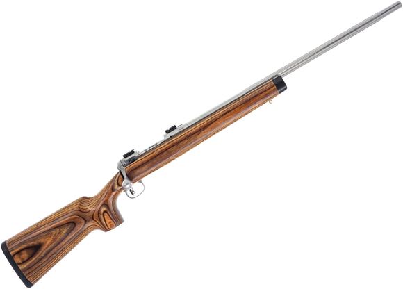 Picture of Used Savage Model 12 Bolt Action Rifle - 223 Rem, 26'' Fluted Heavy Barrel, Stainless, Brown Laminate Stock, Weaver Bases, w/ Original Manual, Excellent Condition