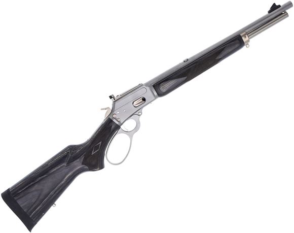 Picture of Used Marlin 1894 Trapper Lever-Action 44 Mag, 16" Threaded Barrel, Stainless, Grey Laminate Stock, With Skinner Aperture Sight, Excellent Condition