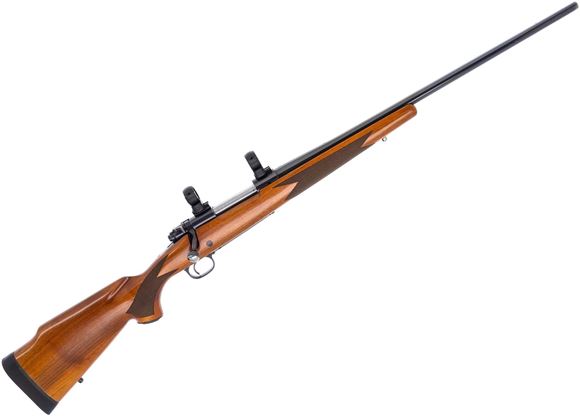 Picture of Used Winchester Model 70 XTR Magnum Sporter Bolt-Action Rifle - 300 Win Mag, 24" Barrel, Push Feed, Gloss Blued w/ Wear Near Muzzle, Walnut Stock, Missing Iron Sights, Weaver Bases & 1" Rings, Good Condition