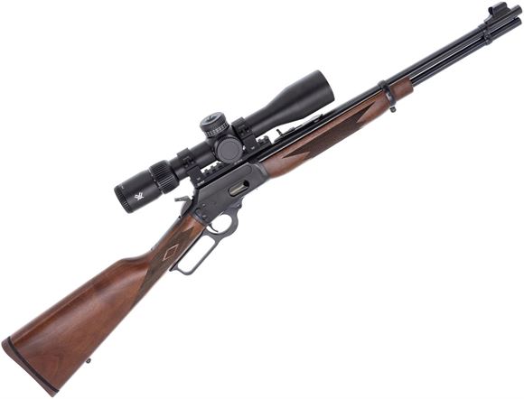 Picture of Used Marlin Model 1894 Lever Action Rifle - 357 Mag, 20", Blued, Walnut Straight Grip Stock, 10rds, 20 MOA MDT Rail, Vortex Rings, Vortex Venom 3-15x44 with Original Box, and Soft Case, Very Good Condition