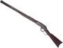 Picture of Used Winchester 1873 Lever Action Rifle, 44 Cal 24'' Octagon Barrel w/Sights, Crescent Butt Plate, Stock Is Repaired, Barrel Is Pitted, SIN Engraved on Lever, 1888 Mfg. Poor Condition