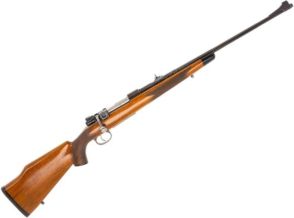 Picture of Used Mauser K98 Bolt-Action 8x57mm, Sporterized, 24" Barrel w/ Replacement Sights, Full Length Bedded Sporter Stock, Finish on Barrel Pitted, Overall Good Condition