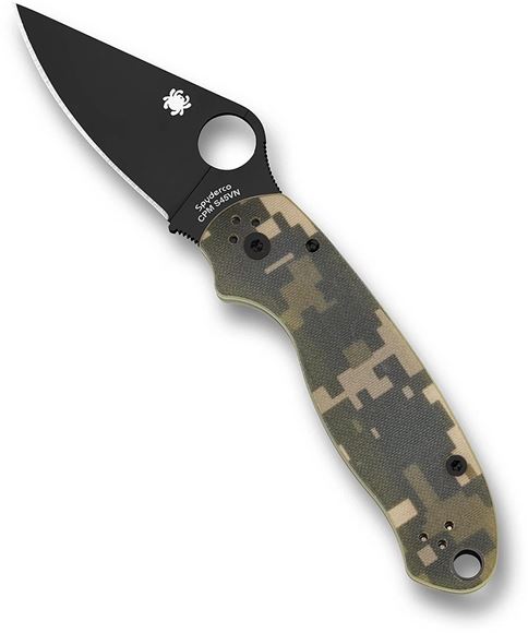 Picture of Spyderco Knives - Para 3 - 2.93" CPM� S45VN� Black Folding Blade, Digital Camo G-10 Handle, Plain Edge, Full-Flat Grind, Origin USA