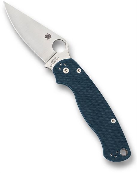 Picture of Spyderco Knives - Para Military 2 CPM SPY27 - 3.05" CPM� SPY27� Folding Blade, Cobalt Blue G-10 Handle, Plain Edge, Full-Flat Grind, Origin USA