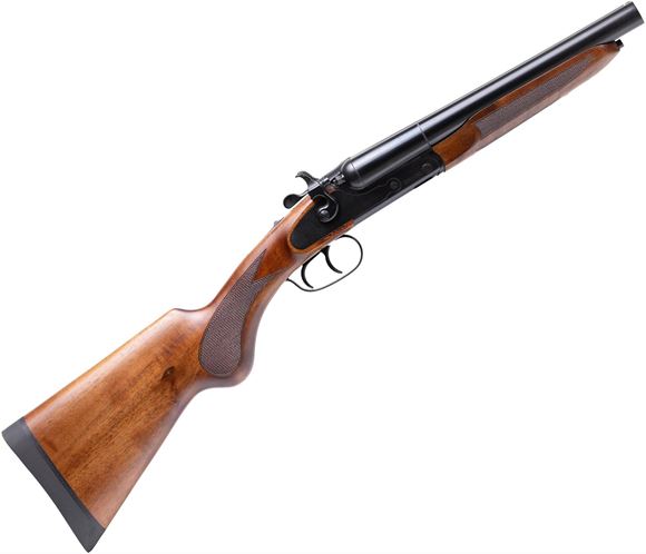 Picture of EGE Arms Side-by-Side Shotgun - 12Ga, 3", 11", Black, Satin Walnut Stock, Brass Bead Front Sight, Double Trigger And Exposed Hammers, Mobil Choke (F,M,C)