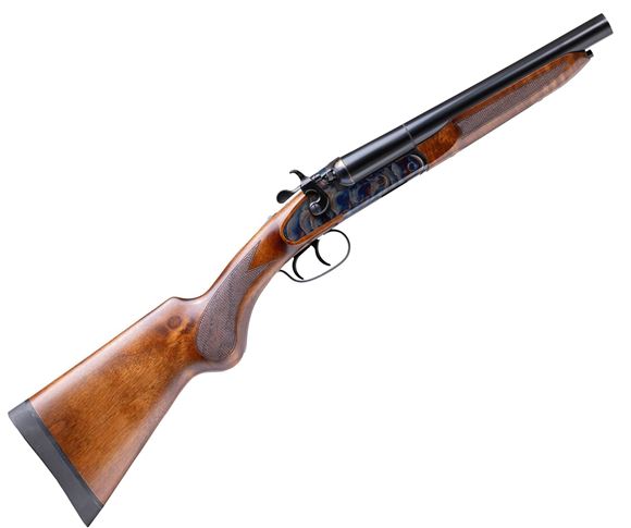 Picture of EGE Arms Side-by-Side Shotgun - 12Ga, 3", 11", Color Case, Satin Walnut Stock, Brass Bead Front Sight, Double Trigger And Exposed Hammers, Mobil Choke (F,M,C)