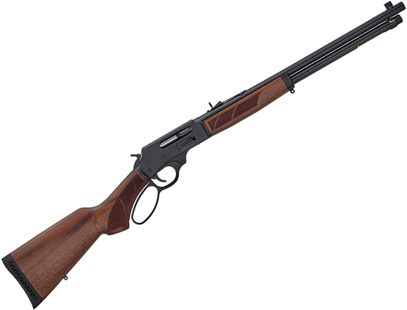 Picture of Henry Repeating Arms H10 Provider Lever-Action Rifle - 45-70 GOVT, 20", Blued, Black Receiver, American Walnut Stock, Adjustable Buckhorn Rear Sight Brass Bead Front Sight, 6rds