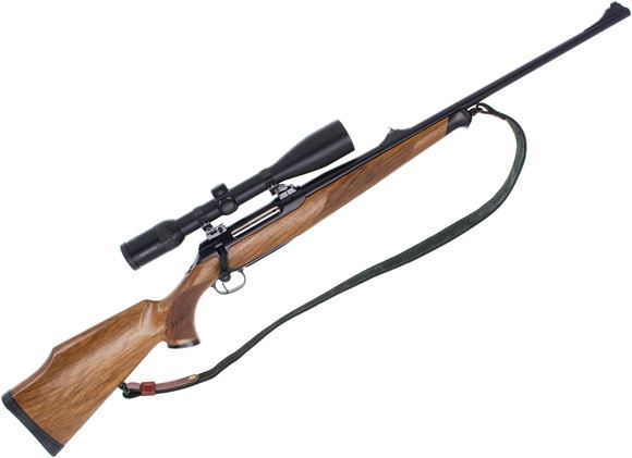 Picture of Used Sauer 202 Bolt-Action Rifle - 7mm Rem Mag, 24" Barrel With Sights, Set Trigger, Walnut Monte Carlo Stock, Swarovski Z63-18x50 4A Reticle, EAW Swing Mounts, 1 Magazine, Leather Sling,  Excellent Condition